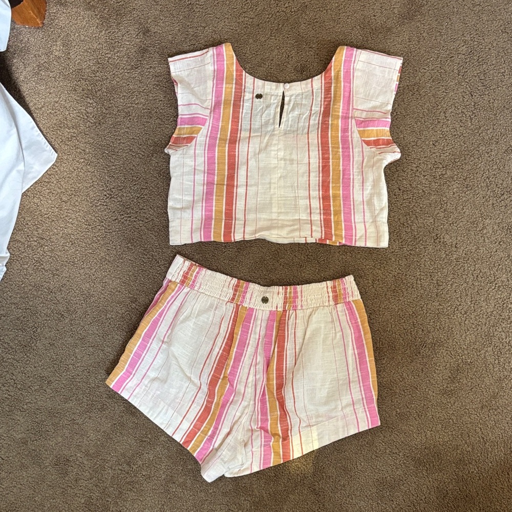Rip Curl Pink and Orange Striped set - Picture 3 of 4